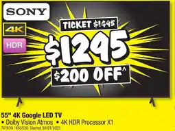 JB Hi-Fi 55" 4K Google LED TV offer