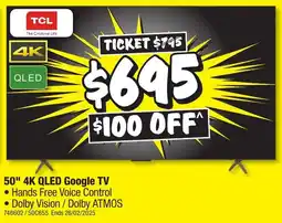 JB Hi-Fi 50" 4K QLED Google TV offer