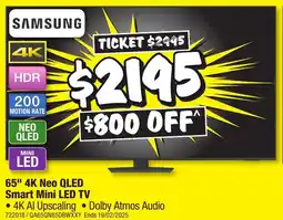 JB Hi-Fi 65" 4k neo qled smart mini led tv offer