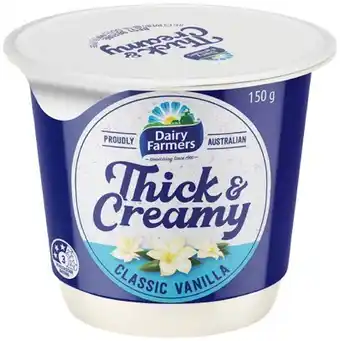 IGA Dairy Farmers Thick & Creamy Yoghurt 140‑150g Selected Varieties offer