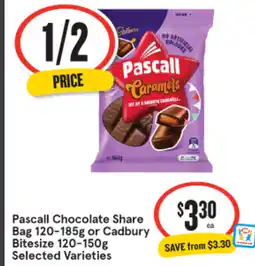 IGA Pascall chocolate share bag  or cadbury bitesize offer