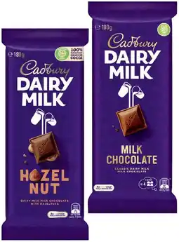 IGA Cadbury Chocolate Blocks 150‑190g Selected Varieties offer