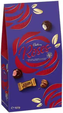 IGA Cadbury Roses Gift Bag 150g, Dairy Milk Chocolate Box 200g or Toblerone Pouch 120g offer