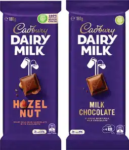 IGA Cadbury Chocolate Block 150‑190g Selected Varieties offer