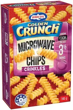 IGA Birds Eye Golden Crunch Microwave Chips 140g Selected Varieties offer