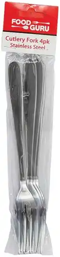 IGA Food Guru Stainless Steel Cutlery Fork 4 Pack Selected Varieties offer