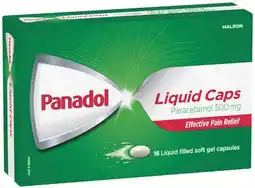 IGA Panadol Paracetamol 500mg Liquid Caps 16 Pack offer