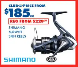 BCF Shimano miravel spin reels offer