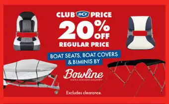 BCF Boat seats, boat covers & biminis offer