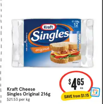 IGA Kraft cheese singles original offer