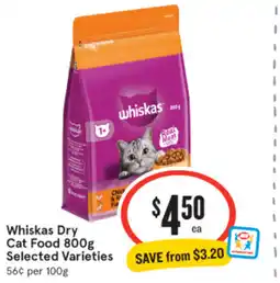 IGA Whiskas dry cat food offer