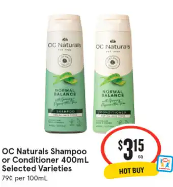 IGA Shampoo or conditioner offer