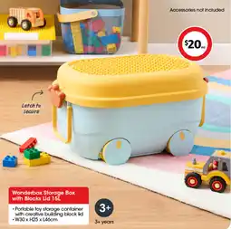 Coles Wonderbox storage box with blocks lid 15l offer