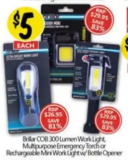 NQR Brillar COB 300 Lumen Work Light offer