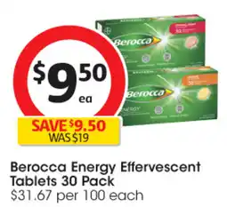 Coles Berocca Energy Effervescent Tablets offer