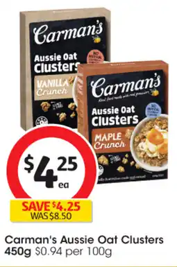 Coles Carman's Aussie Oat Clusters offer