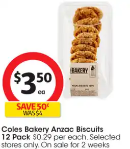 Coles Coles Bakery Anzac Biscuits offer