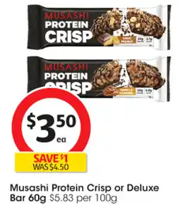 Coles Musashi Protein Crisp or Deluxe offer