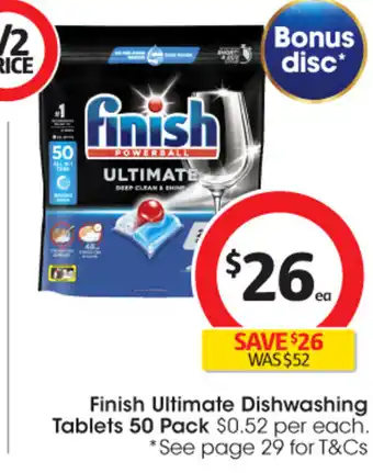 Coles Finish Ultimate Dishwashing Tablets offer