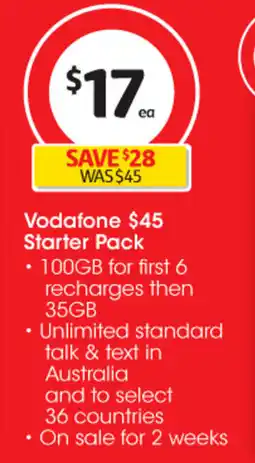 Coles Vodafone Starter Pack offer