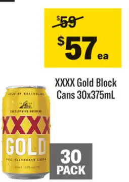 Coles XXXX Gold Block Cans offer