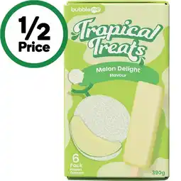 Woolworths Bubbleme Tropical Treats 390g Pk 6 – From the Freezer offer