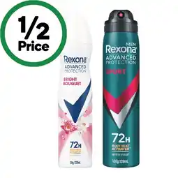 Woolworths Rexona Advanced Protection 72 Hour Antiperspirant 220ml offer