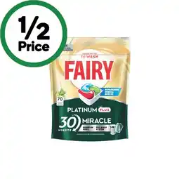 Woolworths Fairy Platinum Plus Dishwasher Tablets Pk 70 offer