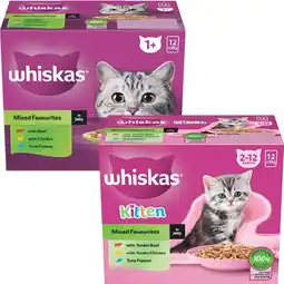 Woolworths Whiskas Wet Cat Food Pk 12 x 85g offer