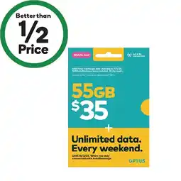 Woolworths Optus $35 Prepaid SIM Starter Kit† offer