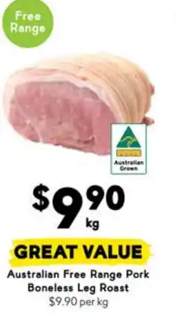 Drakes Australian Free Range Pork Boneless Leg Roast offer