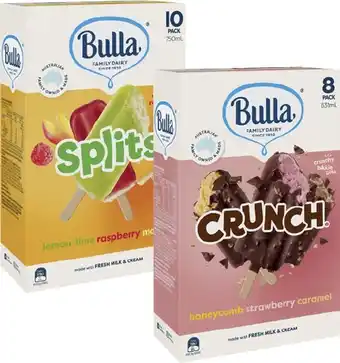 Coles Bulla Splits or Crunch 8 Pack-14 Pack 400mL-750mL offer