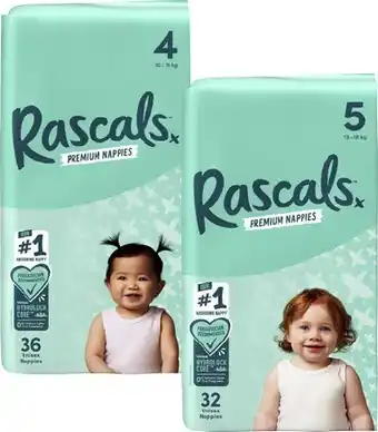 Coles Rascals Premium Nappies 26 Pack-54 Pack offer