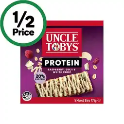 Woolworths Uncle Toby’s Protein Muesli Bars 175g Pk 5 offer