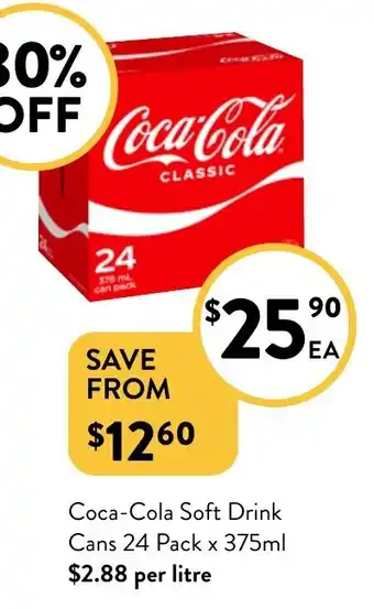 Foodworks Coca-Cola Soft Drink Cans offer