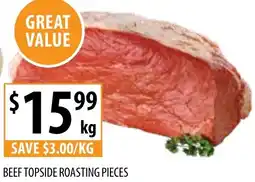 Supabarn Beef topside roasting pieces offer