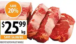 Supabarn Rib eye scotch fillet whole offer