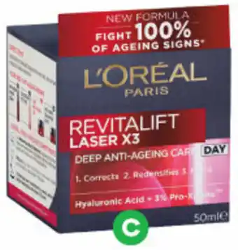 Woolworths L'Oreal Revitalift Face Cream Laser Day Cream 50ml offer