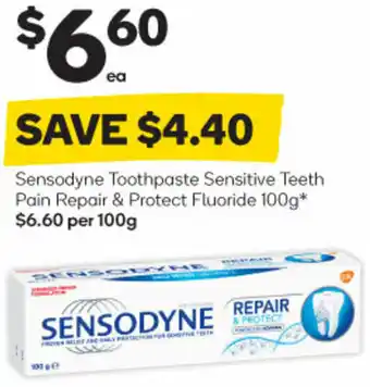 Woolworths Sensodyne Toothpaste Sensitive Teeth Pain Repair & Protect Fluoride 100g offer