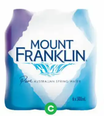 Woolworths Mount Franklin Spring Water 6 x 500ml offer