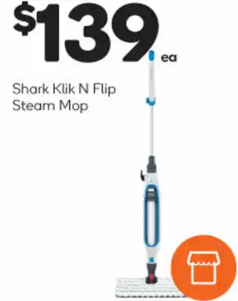Woolworths Shark Klik N Flip Steam Mop offer