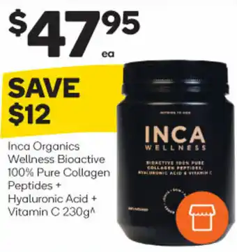 Woolworths Inca Organics Wellness Bioactive 100% Pure Collagen Peptides + Vitamin C 230g offer
