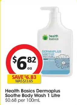 Coles Health Basics Dermaplus Soothe Body Wash offer