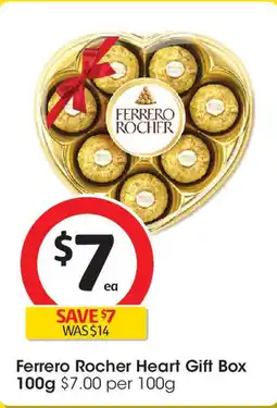 Coles Ferrero Rocher Heart Gift Box 100g offer