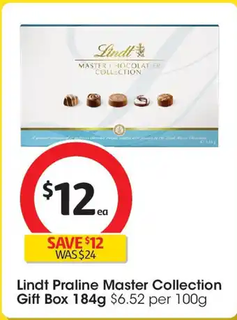 Coles Lindt Praline Master Collection Gift Box offer