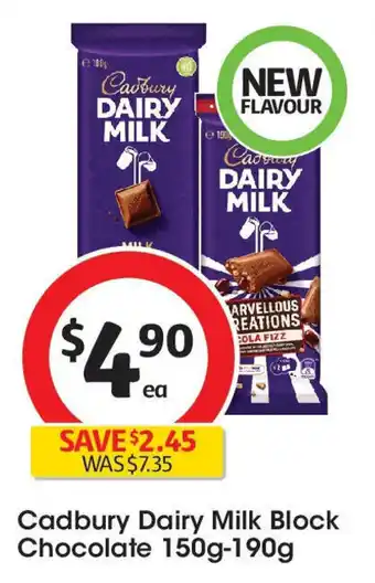 Coles Cadbury Dairy Milk Block Chocolate offer