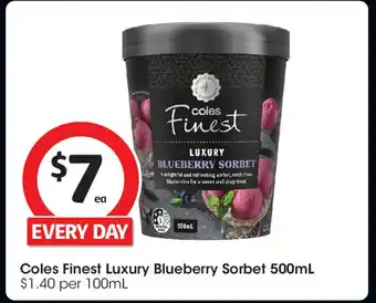 Coles Coles Finest Luxury Blueberry Sorbet offer