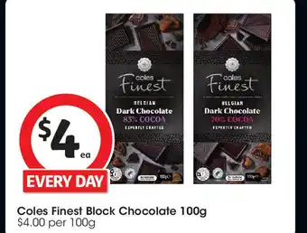 Coles Coles Finest Block Chocolate offer