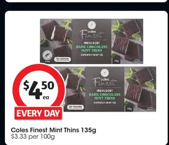 Coles Coles Finest Mint Thins offer