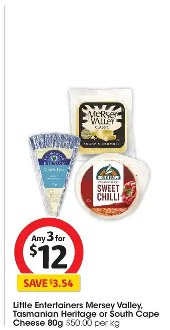 Coles Little Entertainers Mersey Valley, Tasmanian Heritage or South Cape Cheese offer